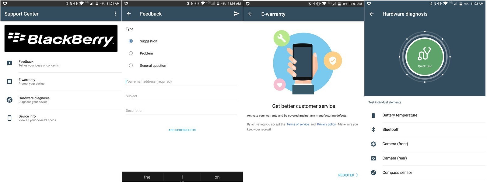 Blackberry KEYone Support Center