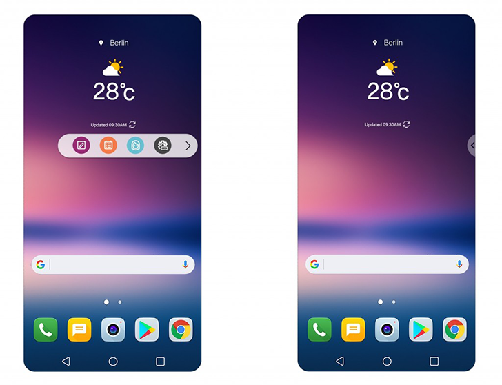 LG V30 interfaccia float