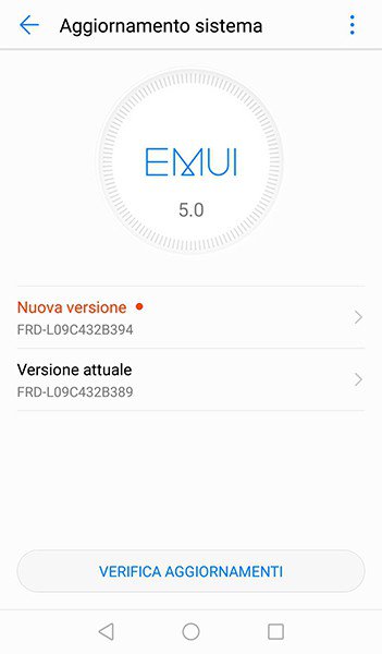 Honor 8 - aggiornamento sistema
