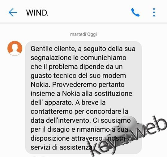 SMS assistenza wind infostrada