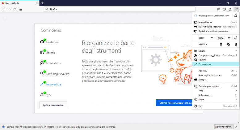 Firefox Quantum - news 6 - personalizza