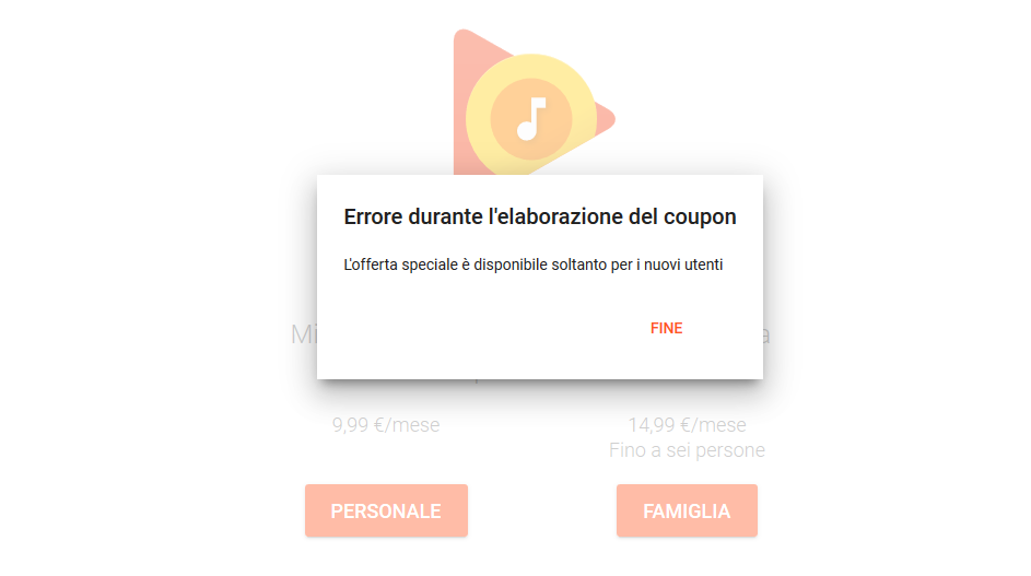 Google Black Friday - Abbonamento Play Music