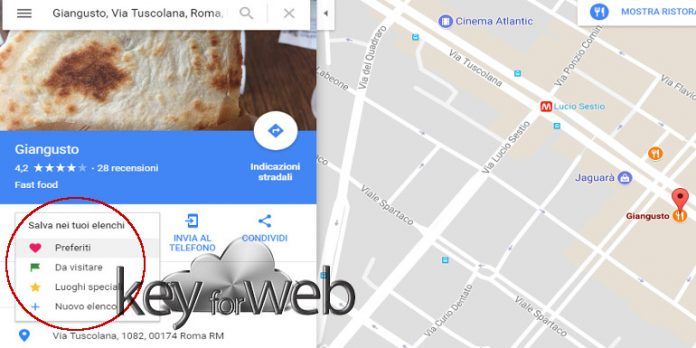 Google Maps consente di condividere i luoghi preferiti su PC