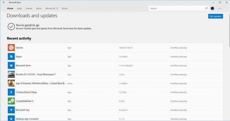 Microsoft Store con Fluent Design - Download e aggiornamenti