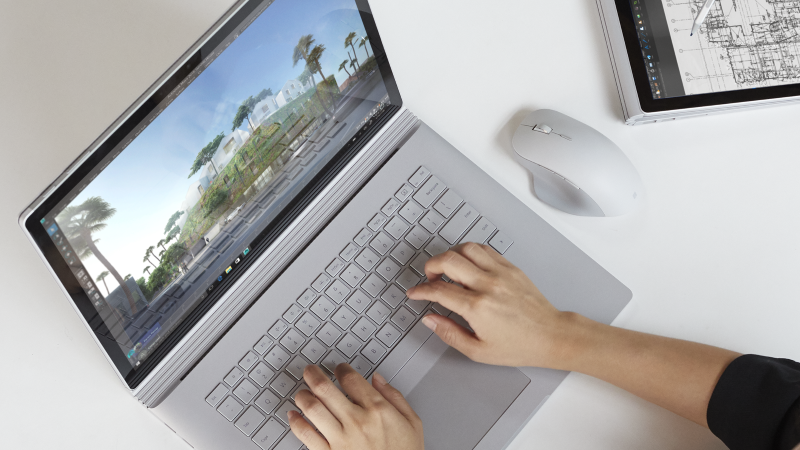 Surface Book e Surface Precision Mouse