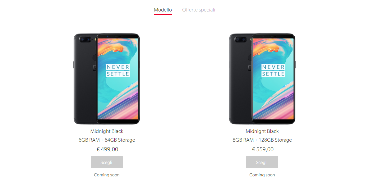 OnePlus 5T in vendita sul sito ufficiale