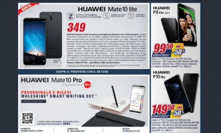 Favoloso volantino Trony e Amazon a novembre: Huawei P10 Lite e P8 Lite 2017 a metà prezzo
