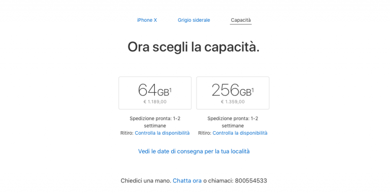 iphone x e spedizione