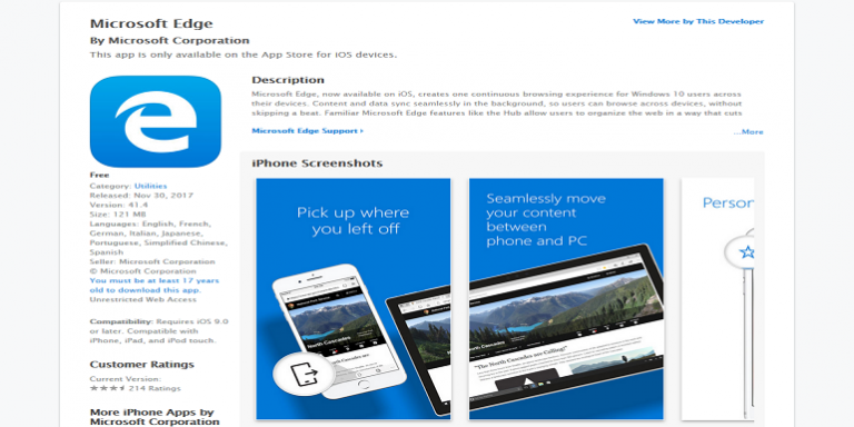 Microsoft Edge su iOS aggiunge il supporto ad iPhone X
