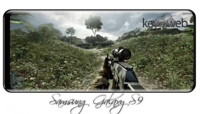 Pannello frontale di Samsung Galaxy S9 in foto