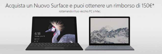 Microsoft, per Surface Pro e Surface Laptop sconto rottamazione