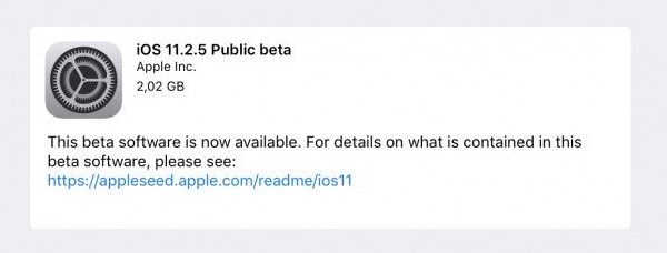 iOS 11.2.5 beta 1 disponibile per i tester