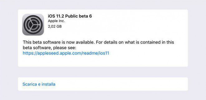 iOS 11.2 arriva anche alla sesta beta