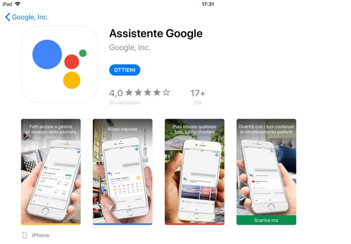 Google assistant per iOS