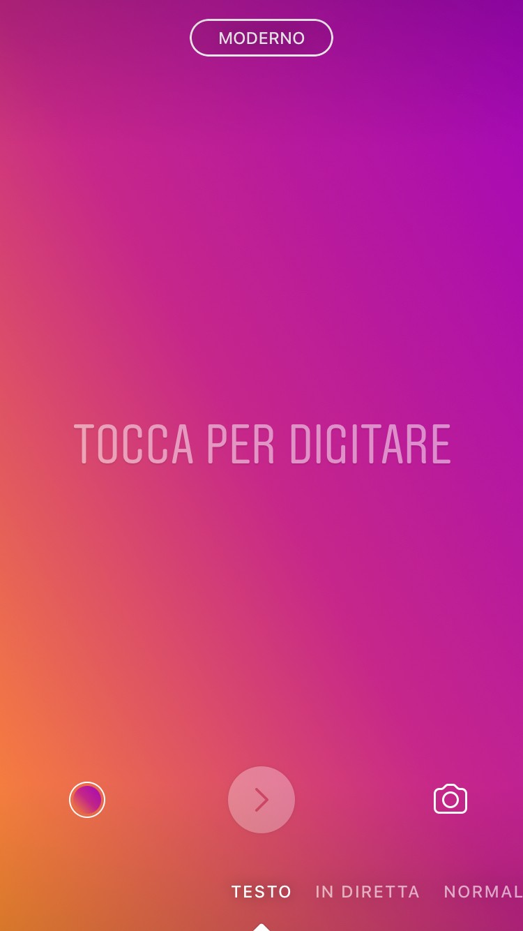 Instagram stories testo