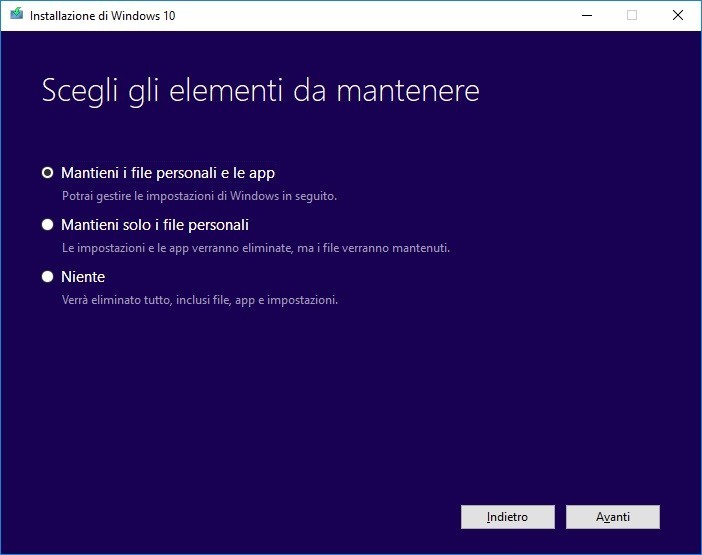 Windows 10 Aggiornamento