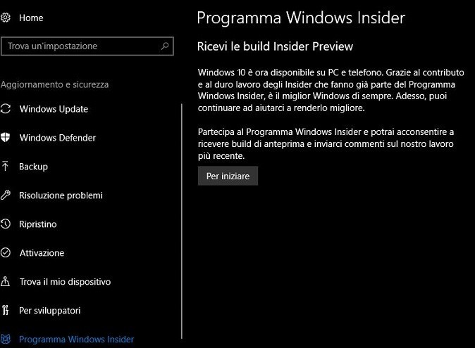 Windows 10 Insider Program