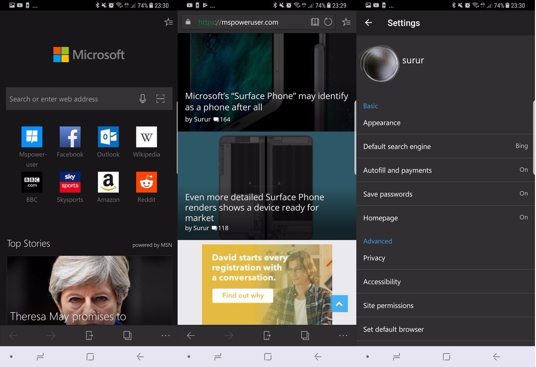 aggiornamento Microsoft Edge