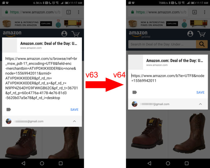novità URL Chrome 64