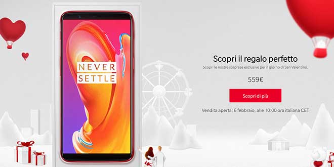 OnePlus 5T Lava Red disponibile in Italia