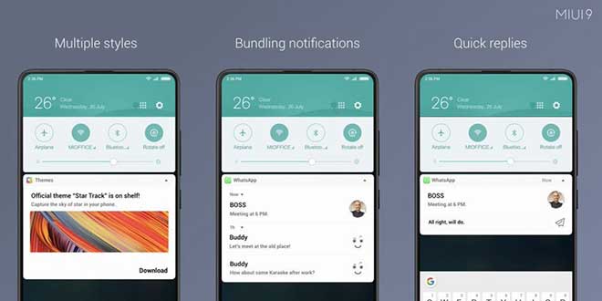 MIUI 9.5 Stable, arrivano le notifiche con risposta rapida sugli smartphone Xiaomi