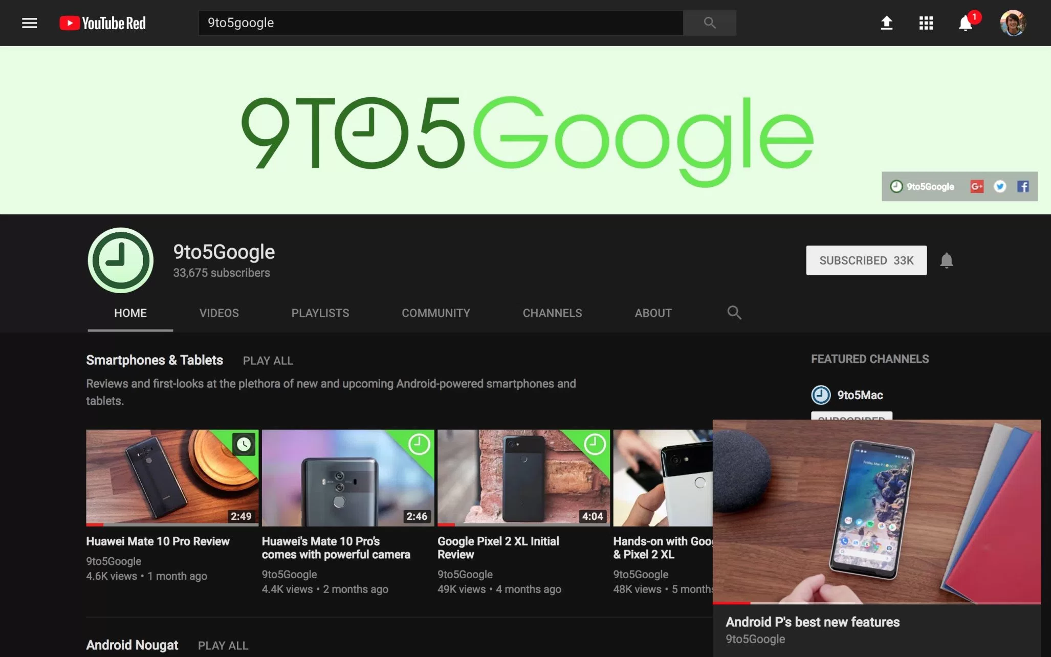 Picture-in-Picture su YouTube