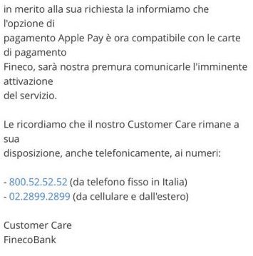 Apple Pay e Fineco