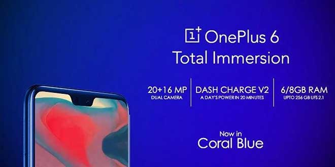 OnePlus 6 Coral Blue