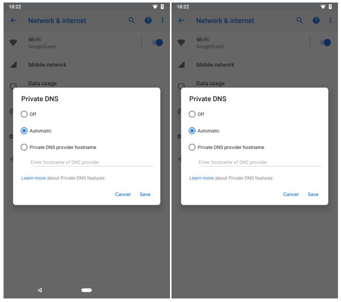 navigation bar Android P