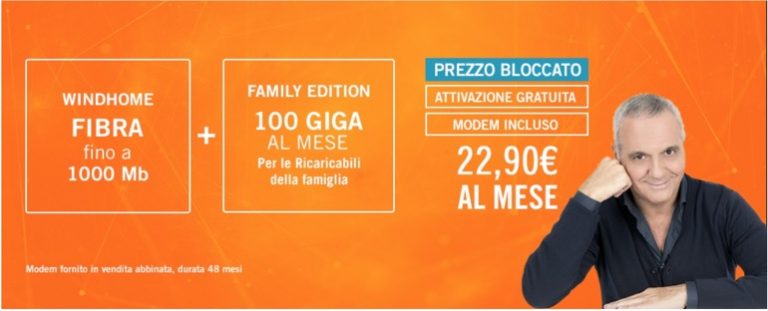 Wind Home Fibra con sim dati inclusa, prezzo speciale solo on line