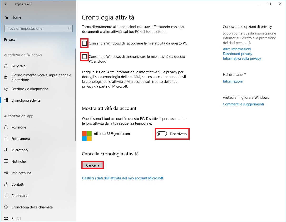 Cronologia Attività