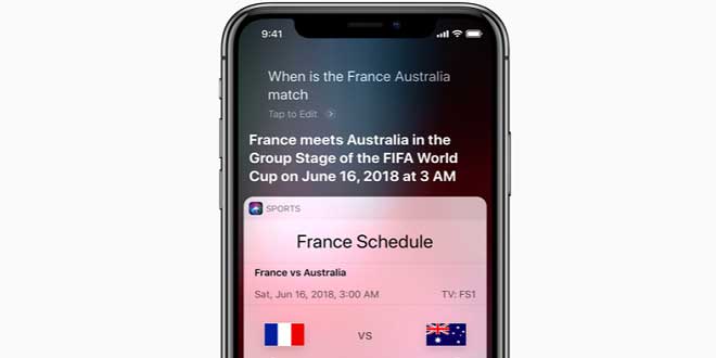 Apple aggiorna Siri con i risultati dei Mondiali 2018