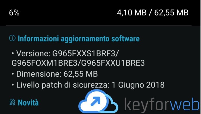 Samsung Galaxy S9 aggiornamento