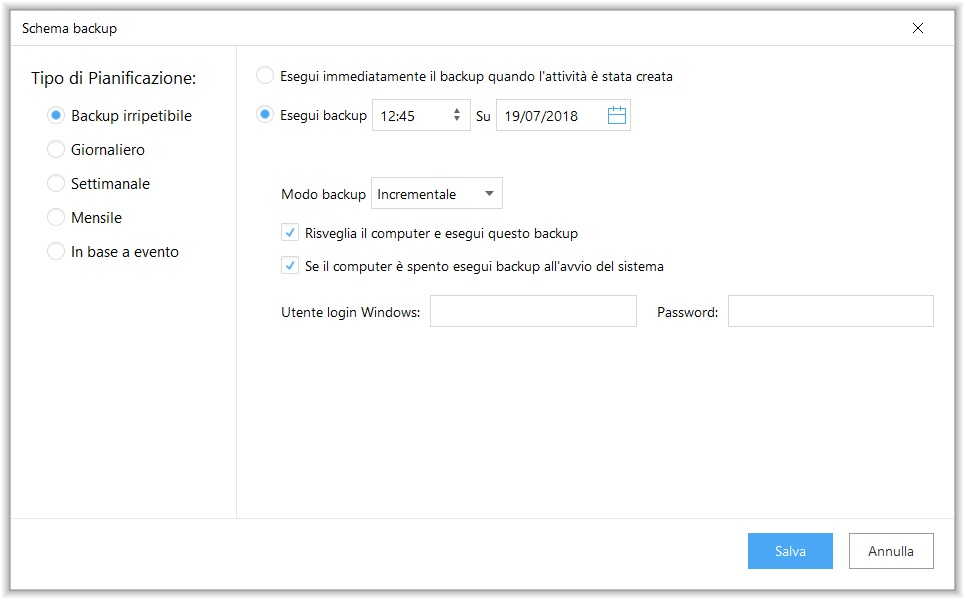 asus-Backup File - Pianificazione
