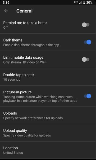 Youtube dark mode