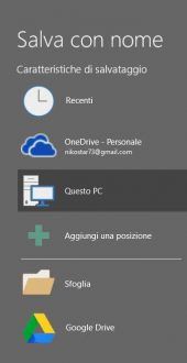 Aggiunta di Google Drive all'interno del menu salva con nome Aggiunta di Google Drive all'interno del menu salva con nome