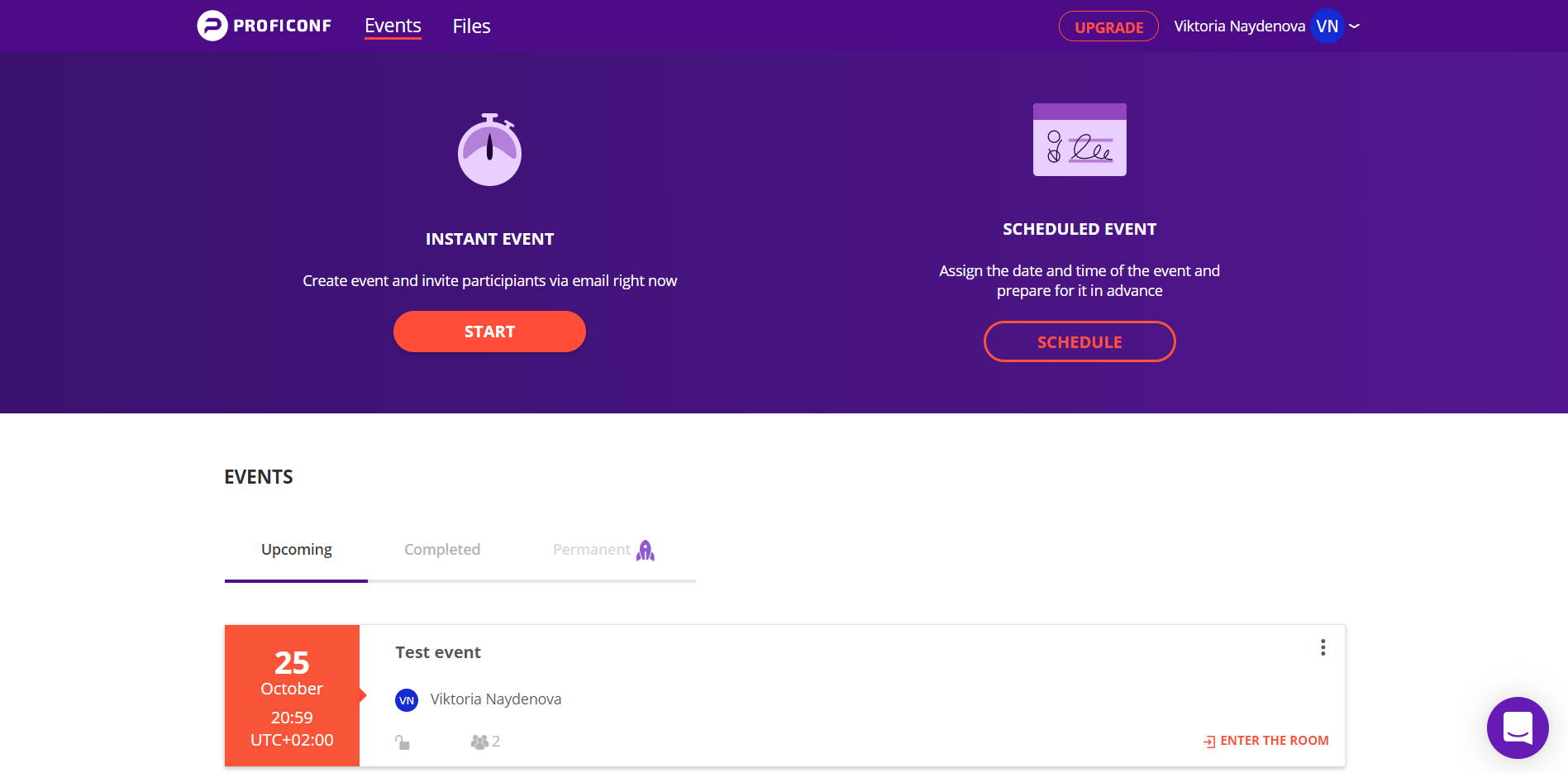Creazione Evento Presconf
